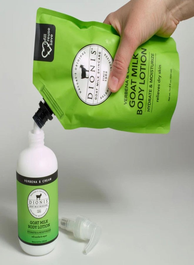 Dionis Goat Milk Skincare Body Lotion 16.9oz Refill Pouch, Cruelty Free Clean Ingredients & Dermatologist Tested Lotion for Dry Skin, Hydrating & Deeply Moisturizing Rich in Vitamins, Verbena & Cream - Image 3