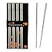 Rbenxia Metal Steel Chopstick Stainless Steel Spiral Chopsticks 8.8 Inches Long Lightweight Chopstick Set Reusable - Image 2
