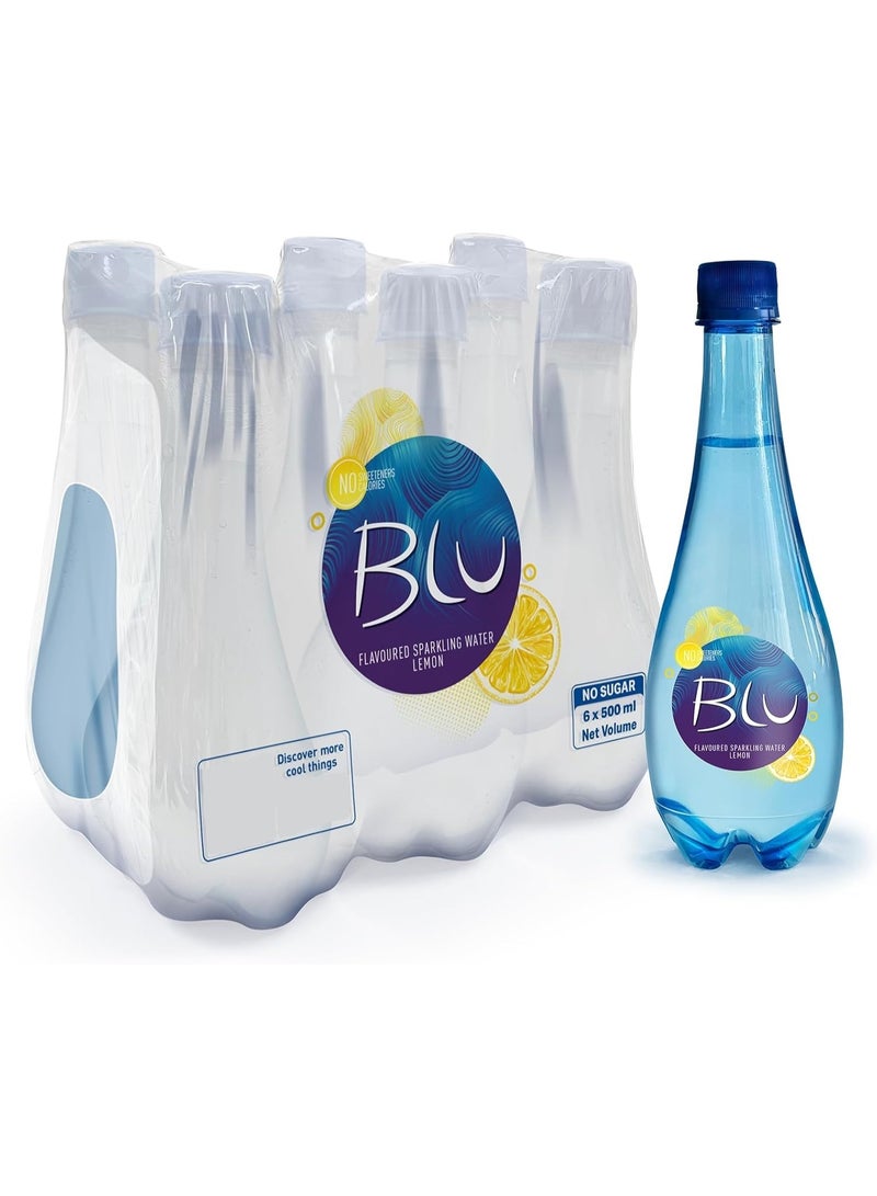 Blu Sparkling Lemon Water No Added Sugar 6 Pcs X 500 ML - Image 1