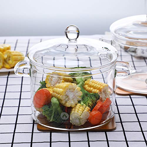 Cangfort Glass Cooking Pot - 1.5L/50oz Heat-Resistant Borosilicate Glass Handmade Cookware Set stovetop Pot - Safe for Pasta Noodle, Soup, Milk, Tea (1.5L/50OZ) - Image 3