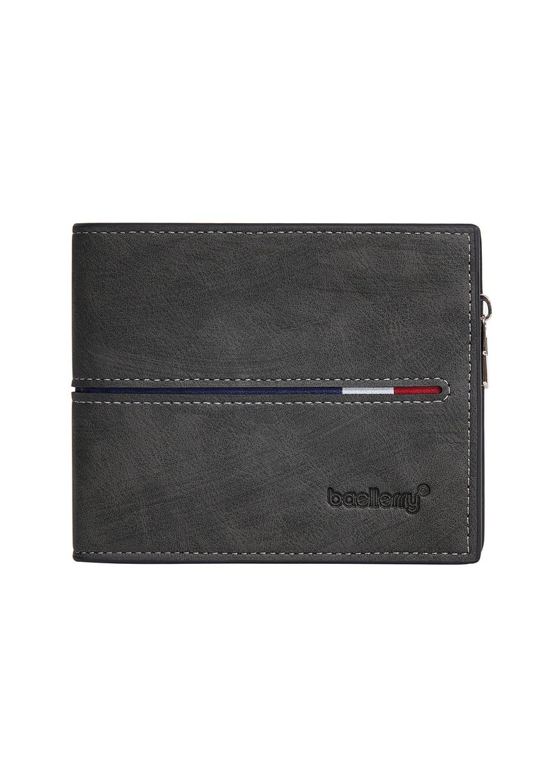 baellerry Leather Wallet for Men, Secure Zippered Wallet with RFID Blocking, Custom Birthday Gifts for Men, Son, Grandpa, and Boyfriend, Wedding, Anniversary, Graduate--Black  - Image 5