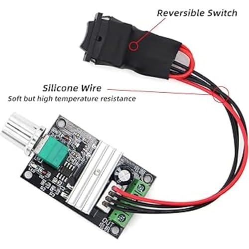 TECHTONICS 1203BB DC 6V-28V 6V 12V 24V 3A PWM DC Motor Speed Controller Forward Reverse with Switch - Image 5