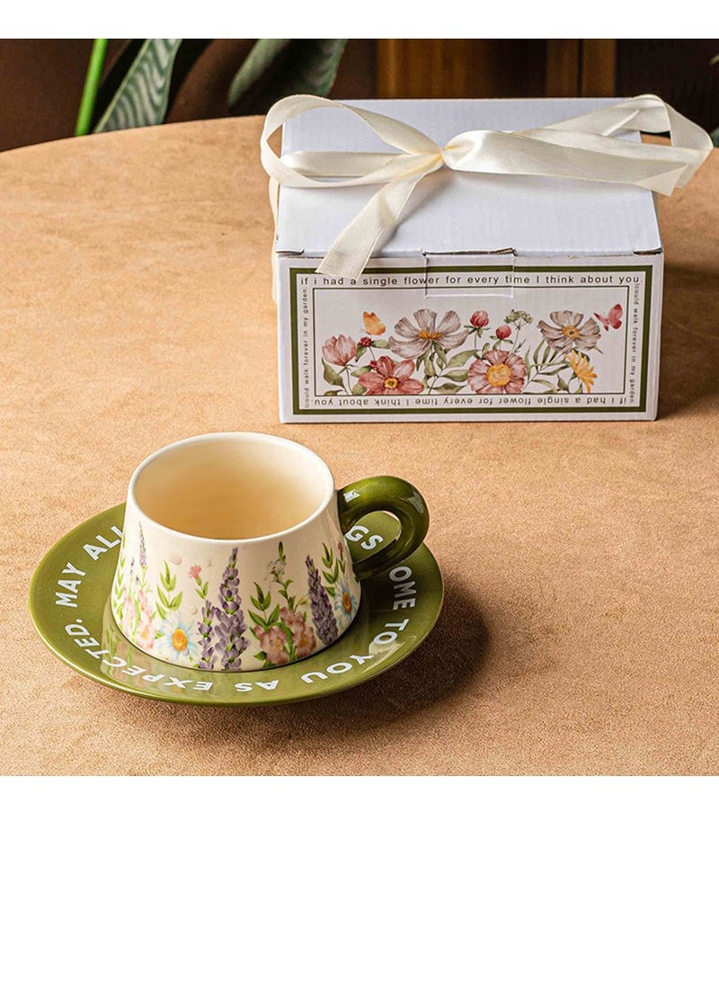 عام السيراميك كأس القهوة هدية مربع التعبئة والتغليف مع مقبض صينية - Image 1