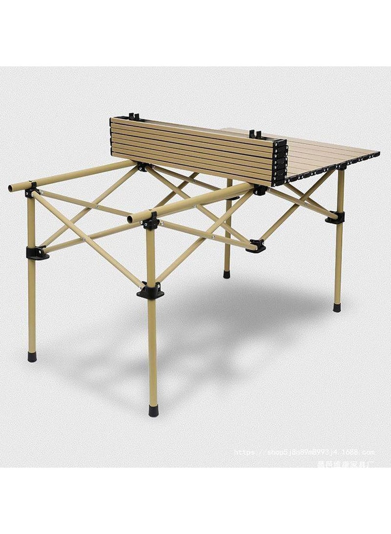 Organized Home Adjustable Portable Camping Picnic Aluminum Family Table with 4 Chairs Set and Large Storage for Outdoor Travel Garden BBQ Beach Party with Carrying Storage Bag - Image 2