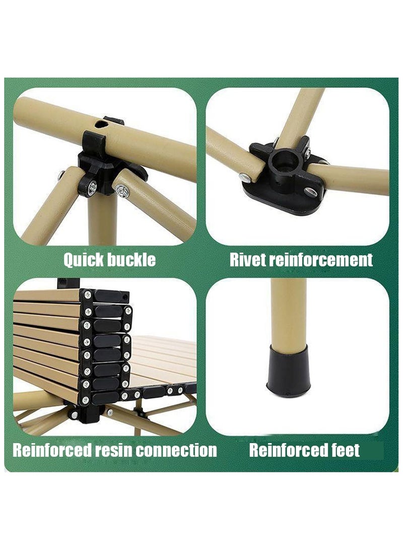 Organized Home Adjustable Portable Camping Picnic Aluminum Family Table with 4 Chairs Set and Large Storage for Outdoor Travel Garden BBQ Beach Party with Carrying Storage Bag - Image 3