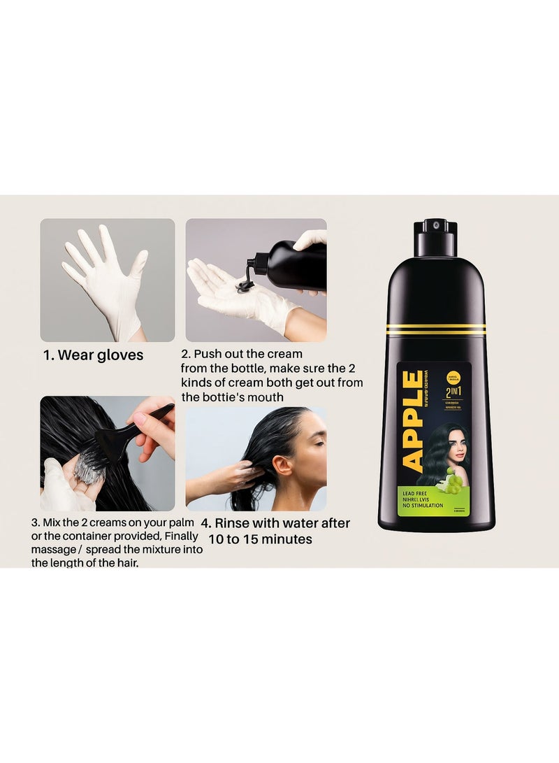 رفا بيوتي كريم رافا آبل ٢ في ١ لصبغ الشعر الأسود بدون أمونيا، ٥٠٠ مل، للرجال والنساء - Image 2