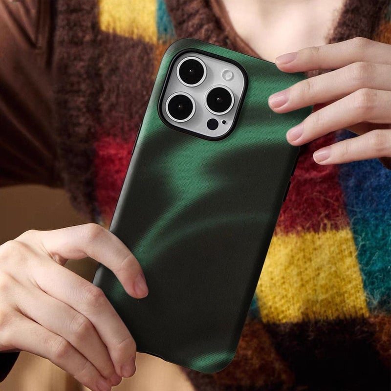 Phone Case For iPhone 17 Mixed Color 1 Abstract Wave Pattern Creative Artistic Design Glossy 2 In 1 Cover - Image 4