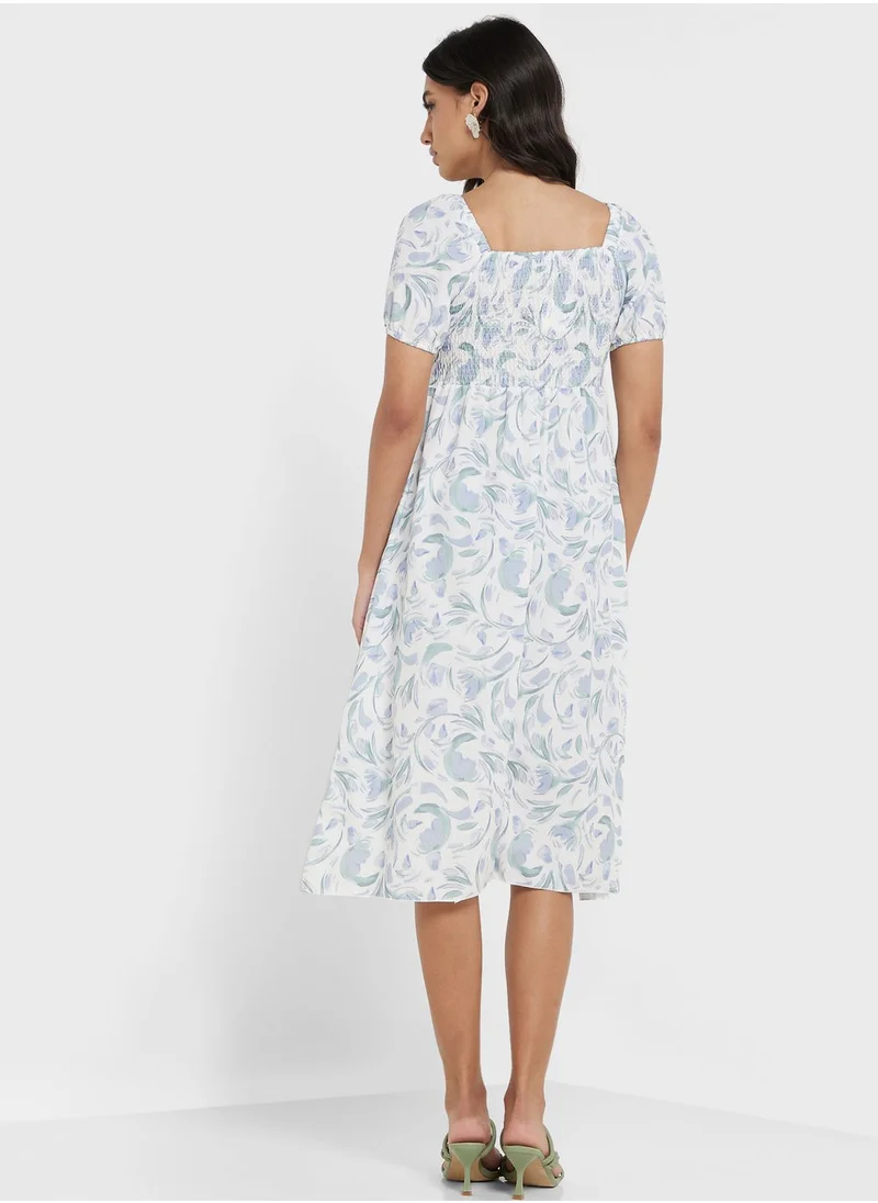 ELLA Round Neck Printed Dress