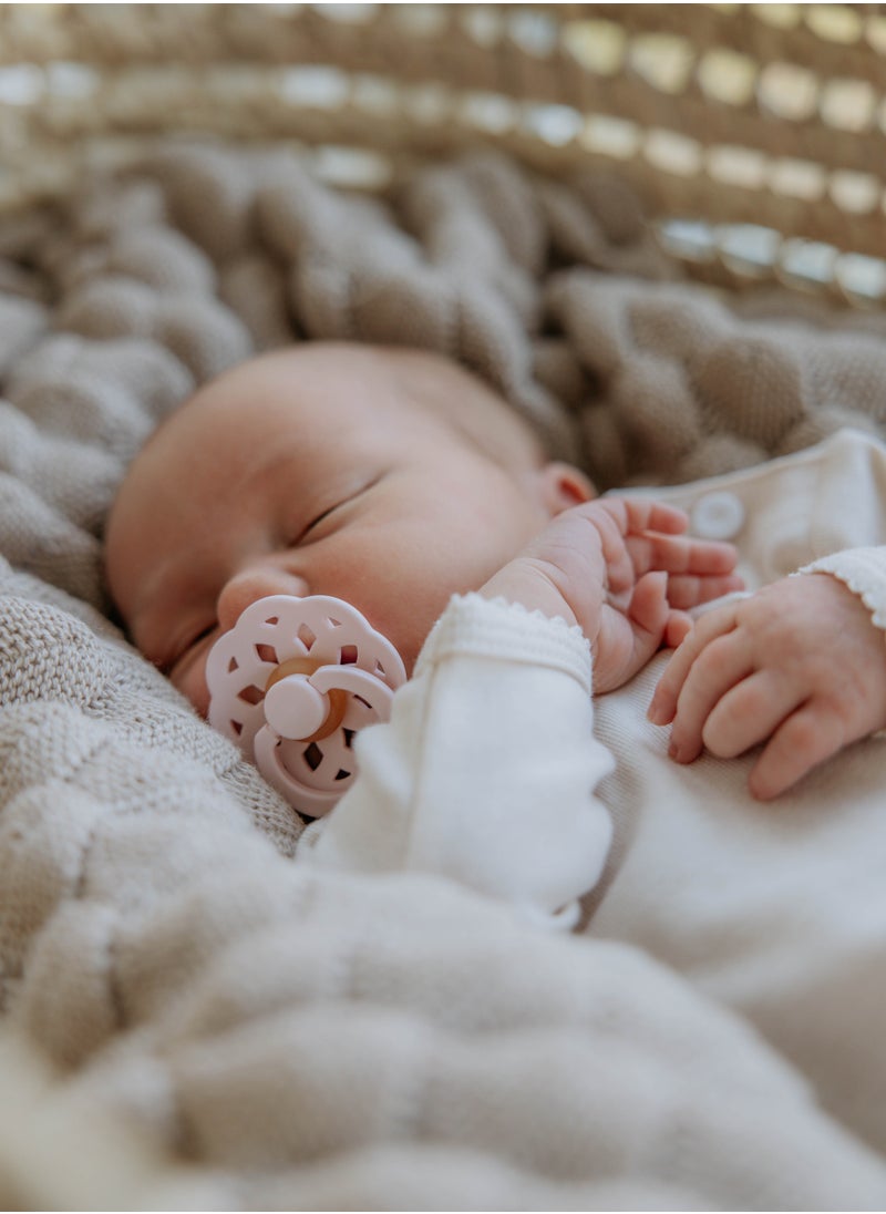 BIBS BIBS Pacifier Boheme 1 PACK | Round Nipple Baby Pacifier | BPA Free Natural Rubber Latex Soother | Made in Denmark | Size 2 (+6 months) Blossom  - Image 4