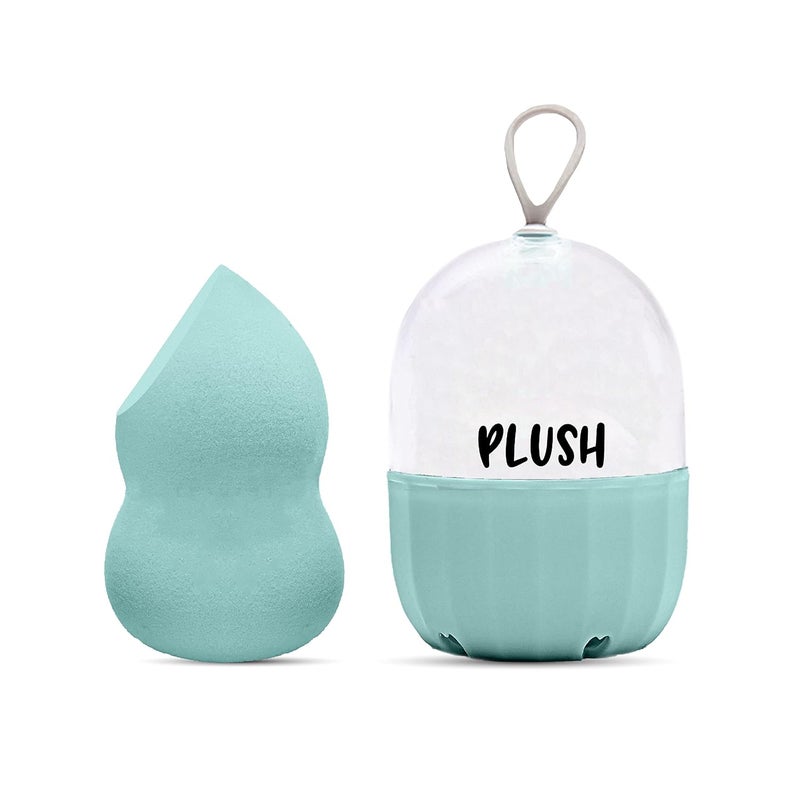 Plush Tiffany Tint Microfiber Beauty Blender with Case | Pear Cut Blender | Makeup Sponge That Saves Up to 60% Makeup | | For All Makeup Formulations | Cruelty-Free | Latex-Free | Vegan - Image 1