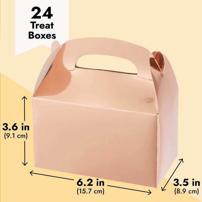 Juvale Rose Gold Gable Favor Boxes - Durable 300gsm Cardstock Treat Box - For Bridal Shower Gifts - Gable Containers for Party Favors - 6.2 x 3.5 x 3.6 in, Set of 24 - Image 3