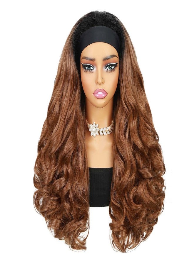 Quantum Love Yaki Curly Headband Wigs for Black Women Kinky Straight Mix Brown Headband Curly Ends Synthetic Wear and Go Glueless half Wig with Headbands Attached - Image 2