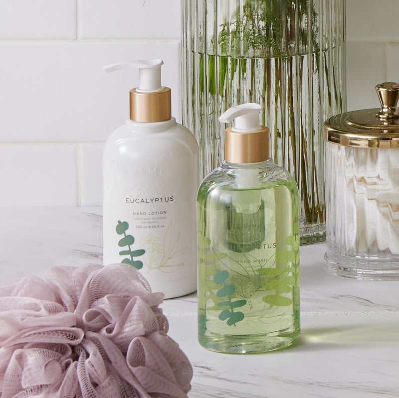 Thymes Moisturizing Hand Wash Soap with Pump - Luxury Hand Soap Gently Cleanses & Moisturizes - Skin Care with Glycerin & Jojoba - Energizing, Fresh Fragrance (Eucalyptus, 8.25 oz) - Image 3