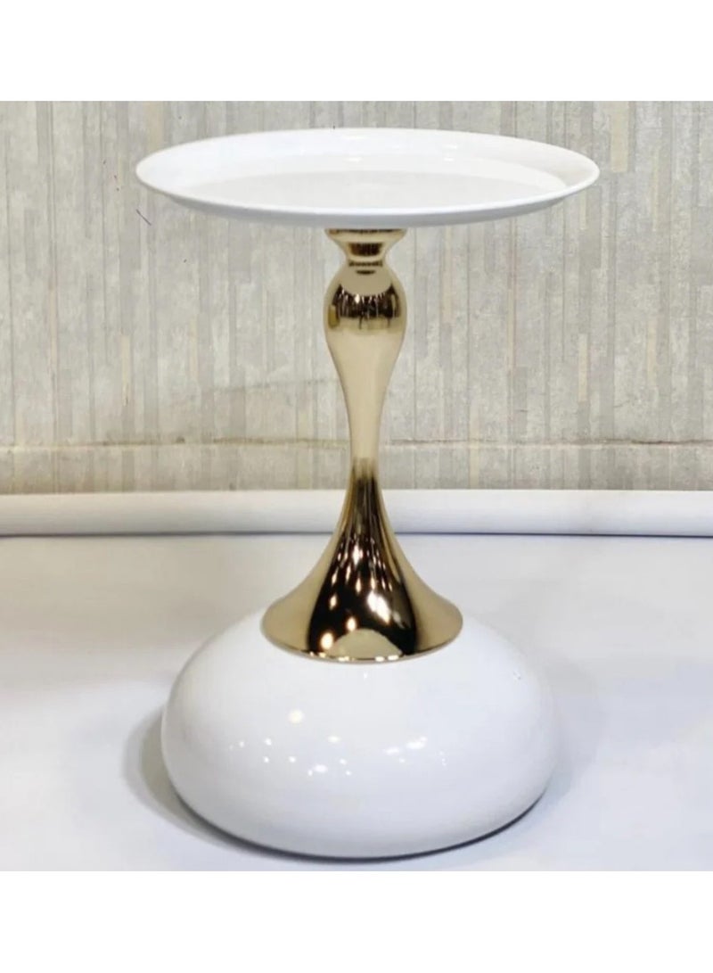DubaiGallery Round End Tables,Small Metal Side Table,Modern Decorative Pedestal Table for Living Room Bedroom - Image 1