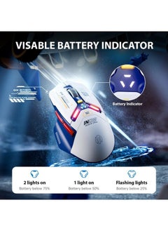 NIBEMINENT Inphic IN9 Tri-mode Wireless Bluetooth Gaming Office Computer Mouse(Blue)  - Image 3