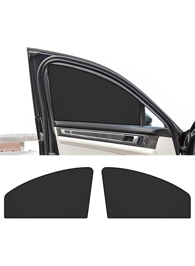 2 PCS Car Side Window Sun Shades with Magnetic, Auto Front Windshield Curtains, Privacy Side Sunshade Curtain for Baby, Heat Insulation and UV Protection, Universal Car Accessories(Black) - Image 1