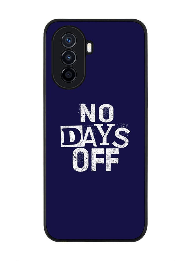 Stylizedd Rugged Black edge case for Huawei Nova Y70  Slim fit Soft Case Flexible Rubber Edges Anti Drop TPU Gel Thin Cover - No days off - Image 1