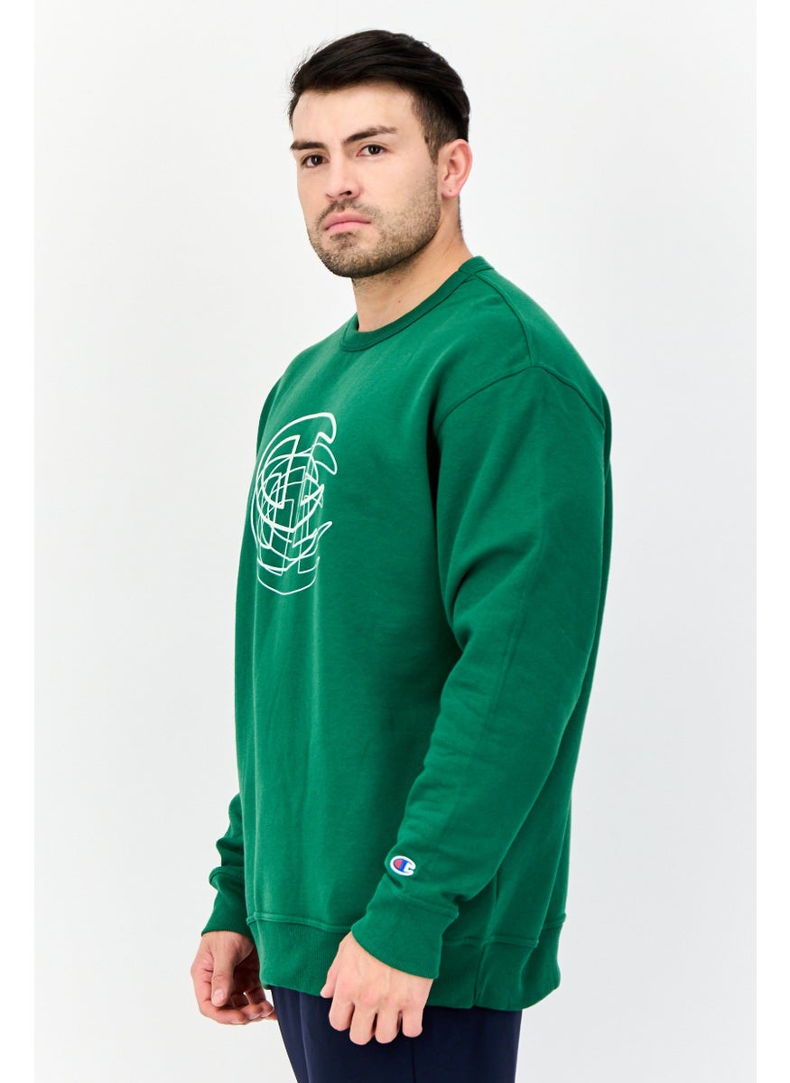 Champion Men Sportswear Fit Long Sleeves Outdoor Sweatshirt, Green  - Image 4