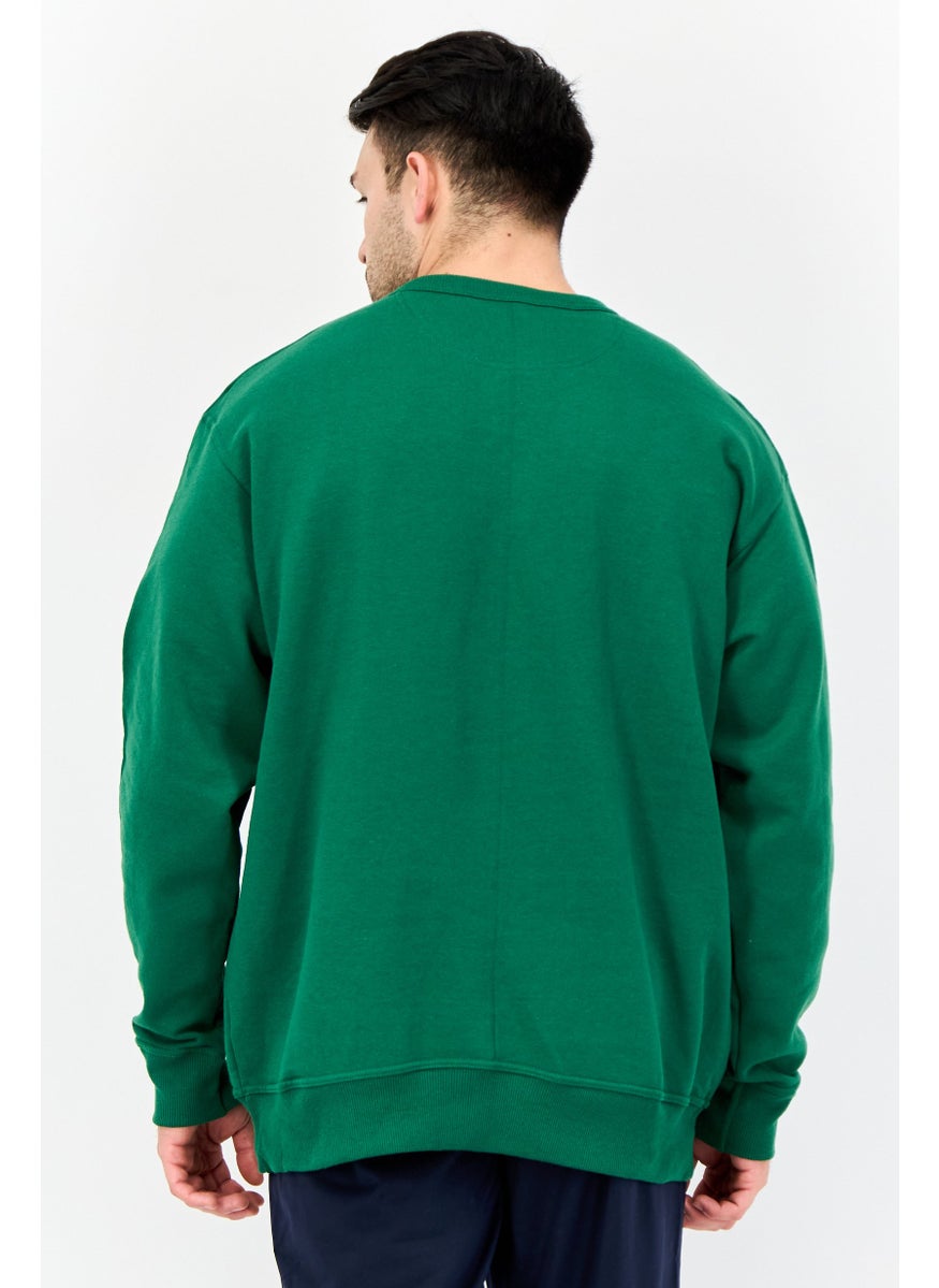 Champion Men Sportswear Fit Long Sleeves Outdoor Sweatshirt, Green  - Image 2