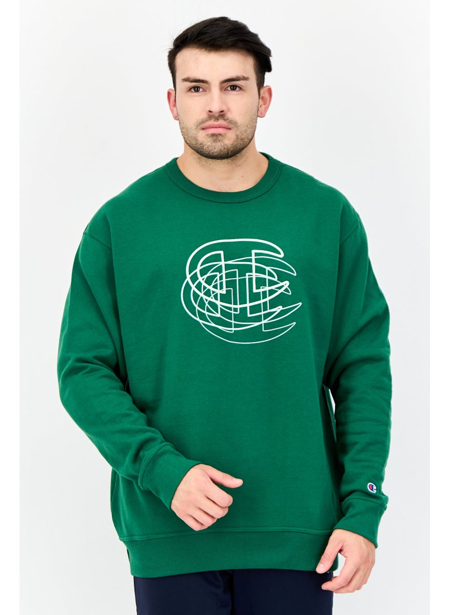 Champion Men Sportswear Fit Long Sleeves Outdoor Sweatshirt, Green  - Image 1
