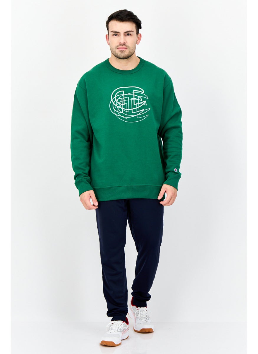 Champion Men Sportswear Fit Long Sleeves Outdoor Sweatshirt, Green  - Image 3