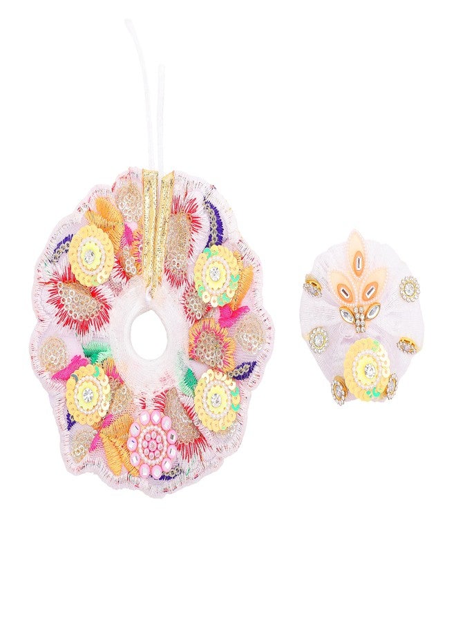 Aditri Creation Laddu Gopal Dress Cloth Bhagwan Poshak of God Bal Gopal Kanha Kanhaiya Dev Vastra for Metal Idol Statue for Indian Traditional Holi Festival of Colours Decor(Size:- 0-1 No.Dia- 4")(Multicolor) - Image 2