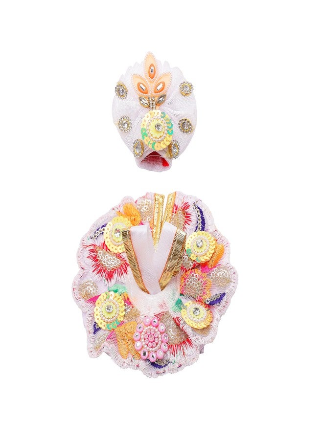 Aditri Creation Laddu Gopal Dress Cloth Bhagwan Poshak of God Bal Gopal Kanha Kanhaiya Dev Vastra for Metal Idol Statue for Indian Traditional Holi Festival of Colours Decor(Size:- 0-1 No.Dia- 4")(Multicolor) - Image 3