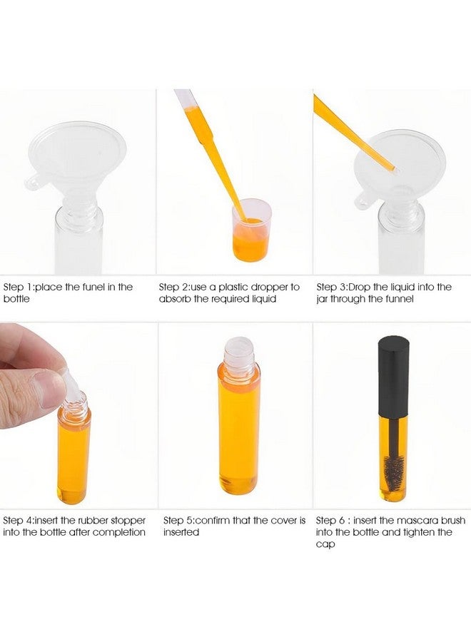 maycreate ® 10Ml Plastic Empty Mascara Tube Wand Eyelash Cream Container Bottle For Castor Oil Brush Kit Combo With Funnels Mascara Eyeliner For Women - Image 3