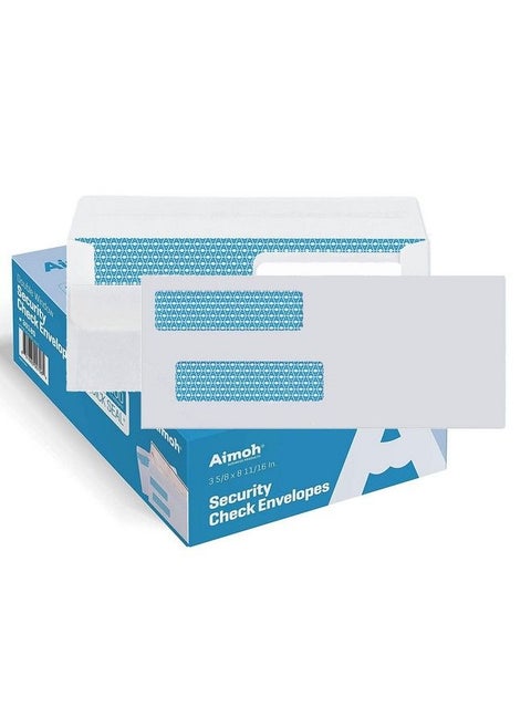 5008 Double Window Flip & Seal Security Envelopes For Business Checks Quickbooks & Quicken Checks Size 3 5 8 X 8 11 16 Inches Checks Fit Perfectly Not For Invoices 500 Count (30108)