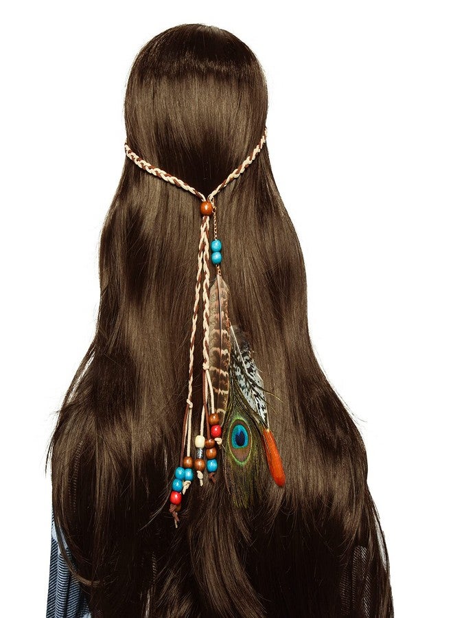 obmwang Boho Feather Headbands Indian Feather Headband Peacoak Headpieces Festival Costumes Hair Accessories for Women and Girls - Image 5