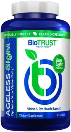 BioTRUST Ageless Sight Blue Light Protection Promotes Optimal Eye Health Visual Performance and Brain Health Support for Digital Eye Strain NonGMO GlutenFree 30 Soft gels - Image 1