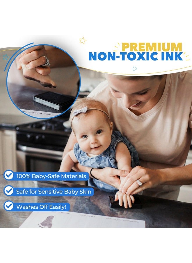 Bubzi Co Baby Handprint Kit & Footprint Photo Frame for Newborn Girls and Boys, Unique Baby Shower Gifts Set for Registry, Memorable Keepsake Decorations for Room Wall or Nursery Decor (Natural Wood) - Image 3