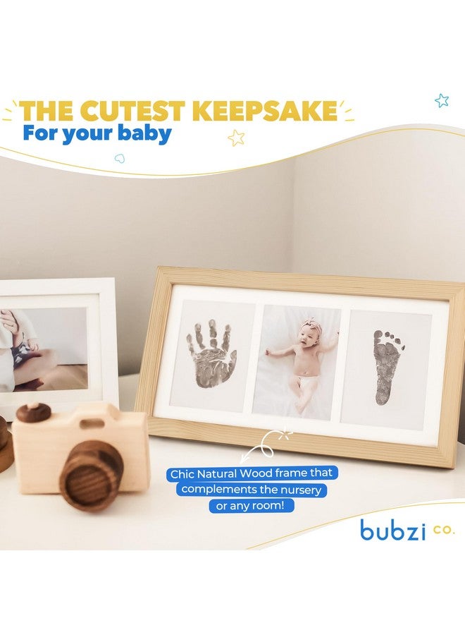 Bubzi Co Baby Handprint Kit & Footprint Photo Frame for Newborn Girls and Boys, Unique Baby Shower Gifts Set for Registry, Memorable Keepsake Decorations for Room Wall or Nursery Decor (Natural Wood) - Image 5