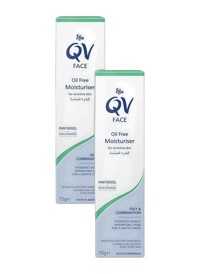 QV Face  Oil Free Moisturiser For Sensitive Skin 75grams 2PCs  - Image 1