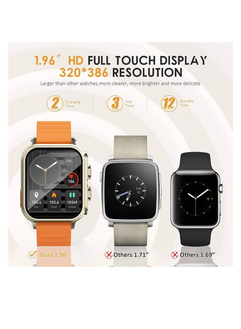 SOLARAE Smart Watch with Earbuds, 1.96â€œ Smartwatch for Android/iOS, Watches for Men Women IP67 Waterproof Fitness Tracker with Heart Rate Blood Oxygen Sleep Monitor, Sports Calls Message - Image 2