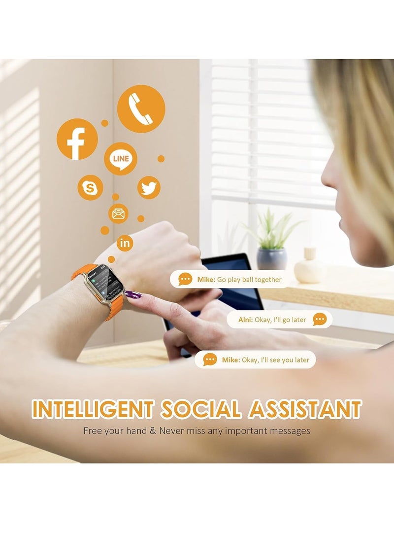 SOLARAE Smart Watch with Earbuds, 1.96â€œ Smartwatch for Android/iOS, Watches for Men Women IP67 Waterproof Fitness Tracker with Heart Rate Blood Oxygen Sleep Monitor, Sports Calls Message - Image 5