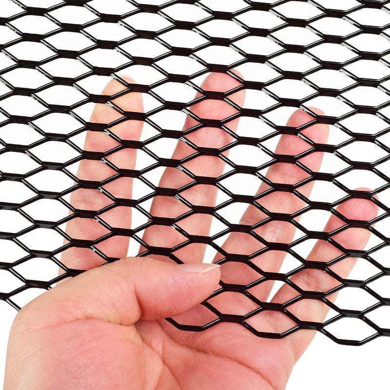 AggAuto Universal 40"x13" Car Grill Mesh - Aluminum Alloy Automotive Grille Insert Bumper 11x25mm Hexagon Hole, One of the Most Multifunctional Shape Grids 100x33cm Black - Image 5