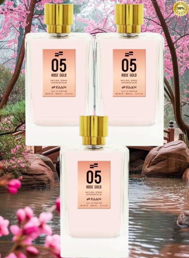 Faan 3 Pieces 05 Rose Gold Perfume EDP 100ML - Image 1