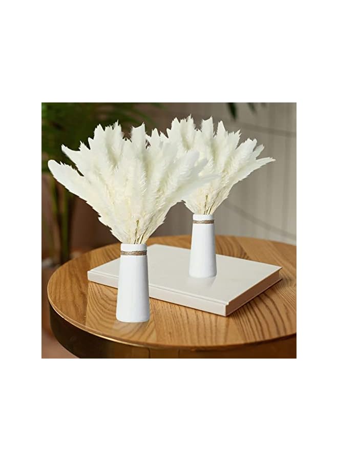 The Bros 30 قطعة من عشب البامباس الاصطناعي الكبير، ديكور عشب البامباس الاصطناعي الطويل، حشوة مزهرية أرضية، زهور مجففة لترتيبات الزهور لحفلات الزفاف والديكور المنزلي والحفلات | أبيض - Image 2