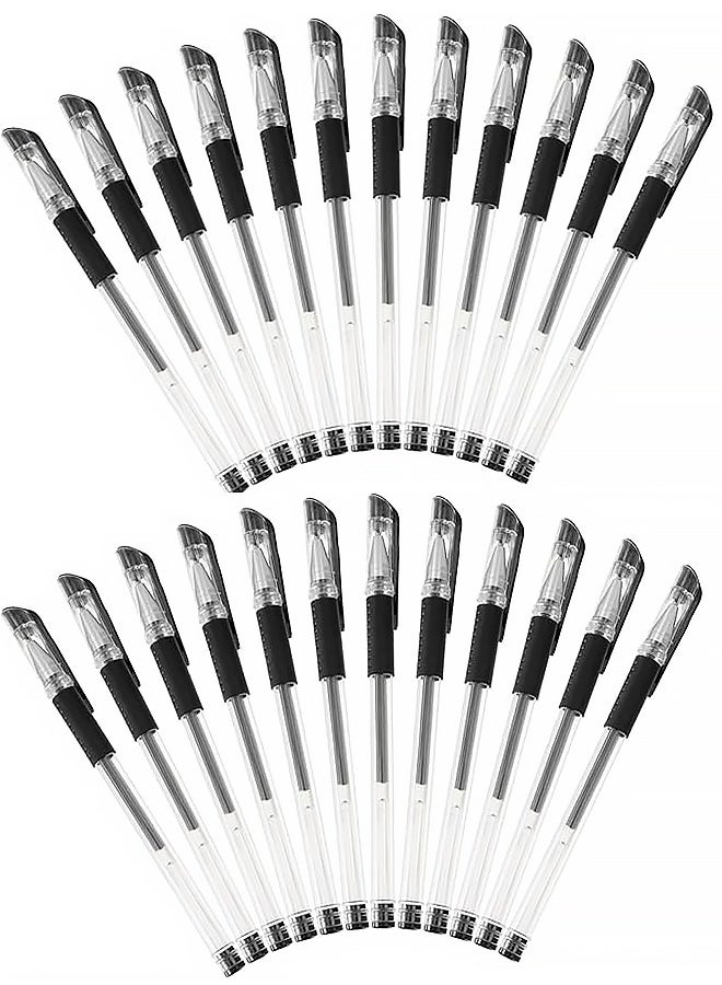 24 قلم حبر جاف أسود مريح للكتابة السلسة، مناسب للطلاب والمكاتب والمنازل (أسود) - Image 1