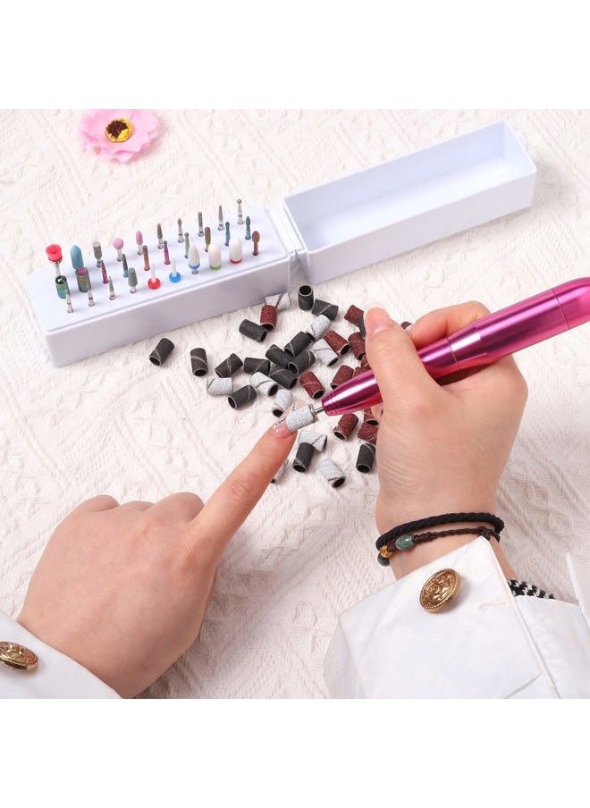 Candygirl - 30Pcs Nail Drill Bits with Sanding Bands, Nail Drill Bit Set for Acrylic Nail, 3/32 inch Professional Carbide Nail Bits for Nail Drill Cuticle Manicure Pedicure - Image 1