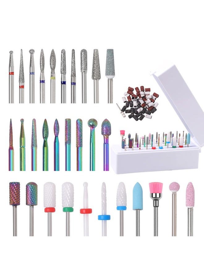 Candygirl - 30Pcs Nail Drill Bits with Sanding Bands, Nail Drill Bit Set for Acrylic Nail, 3/32 inch Professional Carbide Nail Bits for Nail Drill Cuticle Manicure Pedicure - Image 1