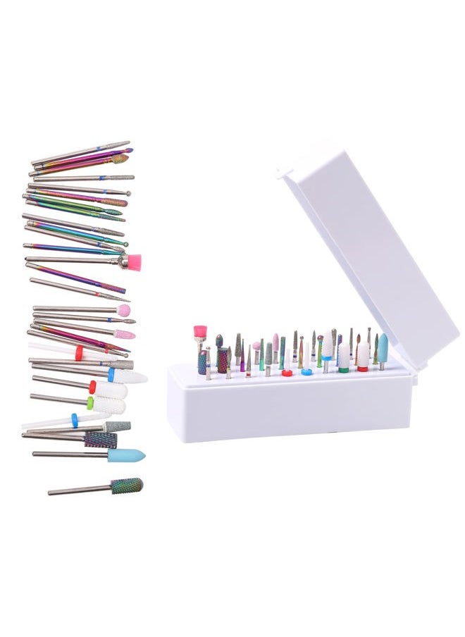 Candygirl - 30Pcs Nail Drill Bits with Sanding Bands, Nail Drill Bit Set for Acrylic Nail, 3/32 inch Professional Carbide Nail Bits for Nail Drill Cuticle Manicure Pedicure - Image 1