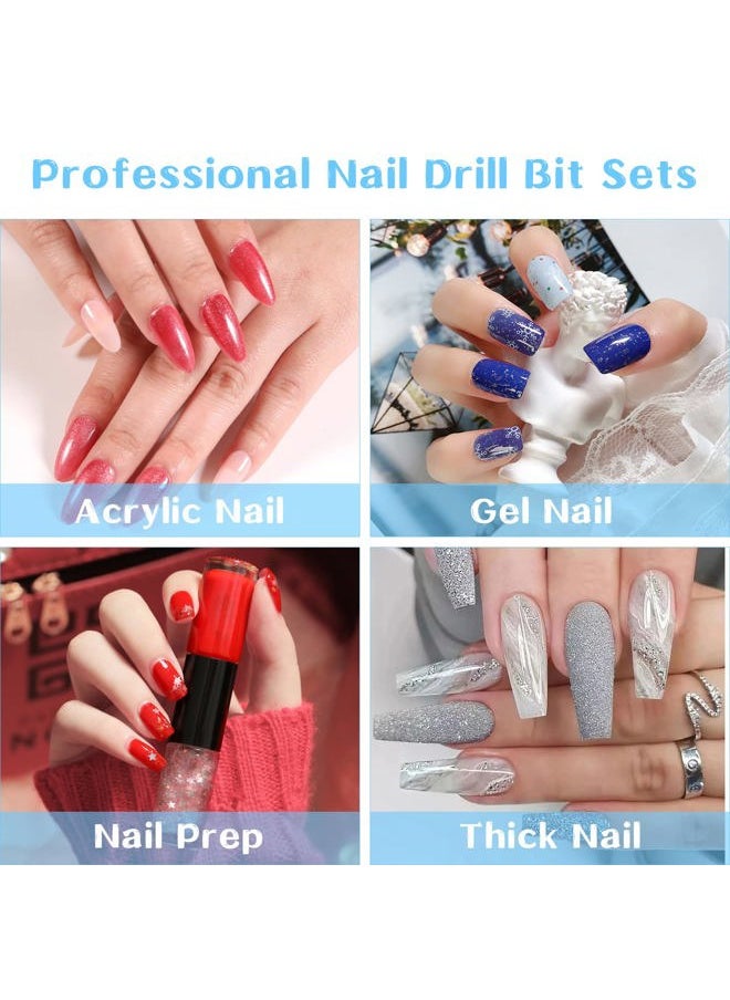 Candygirl - 30Pcs Nail Drill Bits with Sanding Bands, Nail Drill Bit Set for Acrylic Nail, 3/32 inch Professional Carbide Nail Bits for Nail Drill Cuticle Manicure Pedicure - Image 1