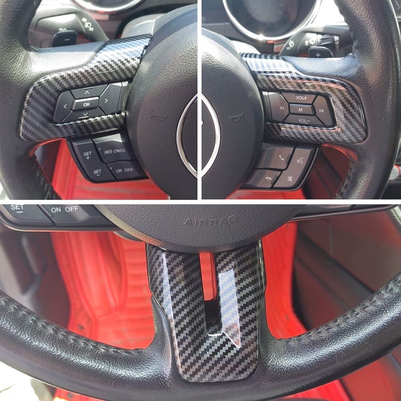 AOKIO Interior Door Handle Cover Trim Compatible with 2015 2016 2017 2018 2019 2020 2021 2022 2023 2024 Ford Mustang Accessories (Carbon Style) - Image 5