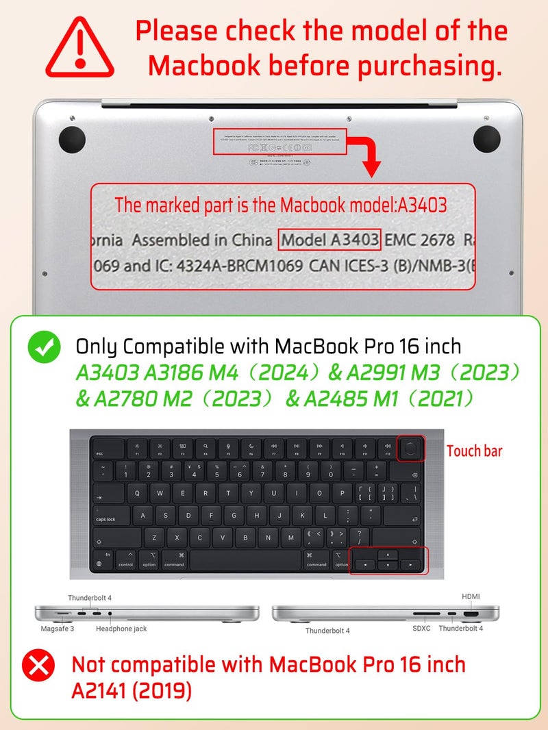 Seorsok Compatible with MacBook Pro16 inch Case 2024-2021 M4 M3 M2 M1 A3403 A3186 A2991 A2780 A2485 Touch ID,Elegant Woven Fabric Textured Leather Plastic Hard Case&Transparent Keyboard Cover,Beige - Image 3
