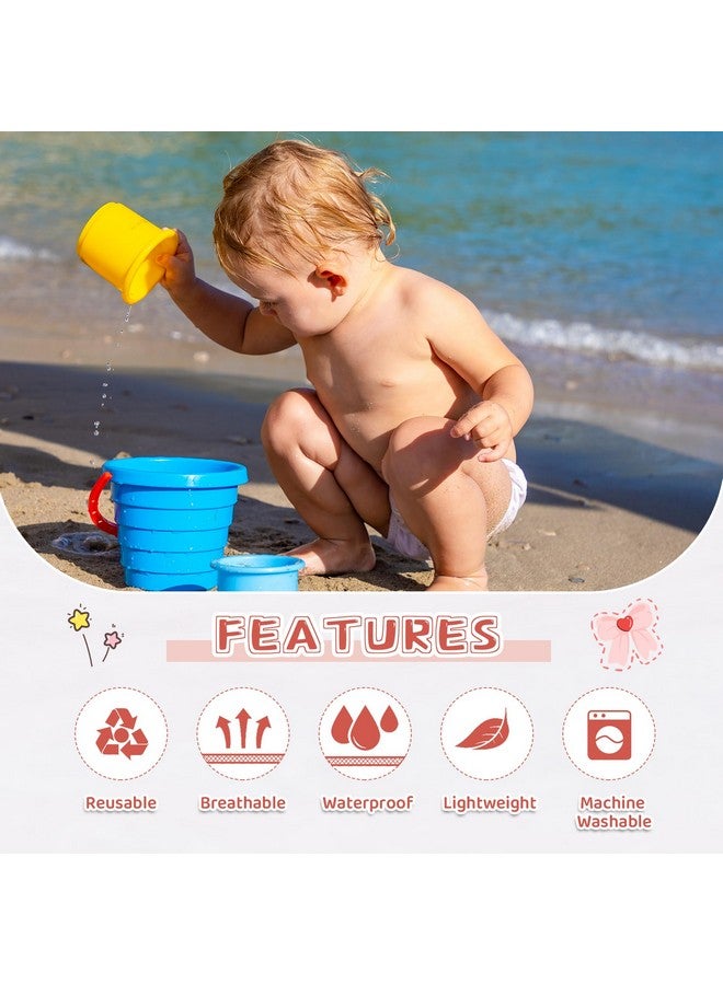 Durio 2Pcs Reusable Swim Diapers for Baby Toddler Newborn - Washable Water Diapers Swimming 02 Flowers 2T-3T - Image 3