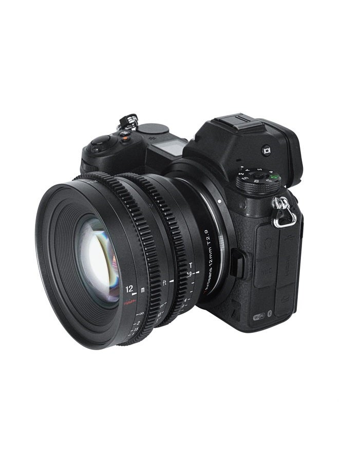 7artisans 7 Artisans 12mm T2.9 Large Aperture APS-C Ultra Wide Angle Cine Lens, Manual Fixed Focus Low Distortion Cinema Lens Compatible for Nikon Z-Mount Z5 Z6 Z7 Z9 Z50 Z6II Z7II ZFC, Black - Image 3