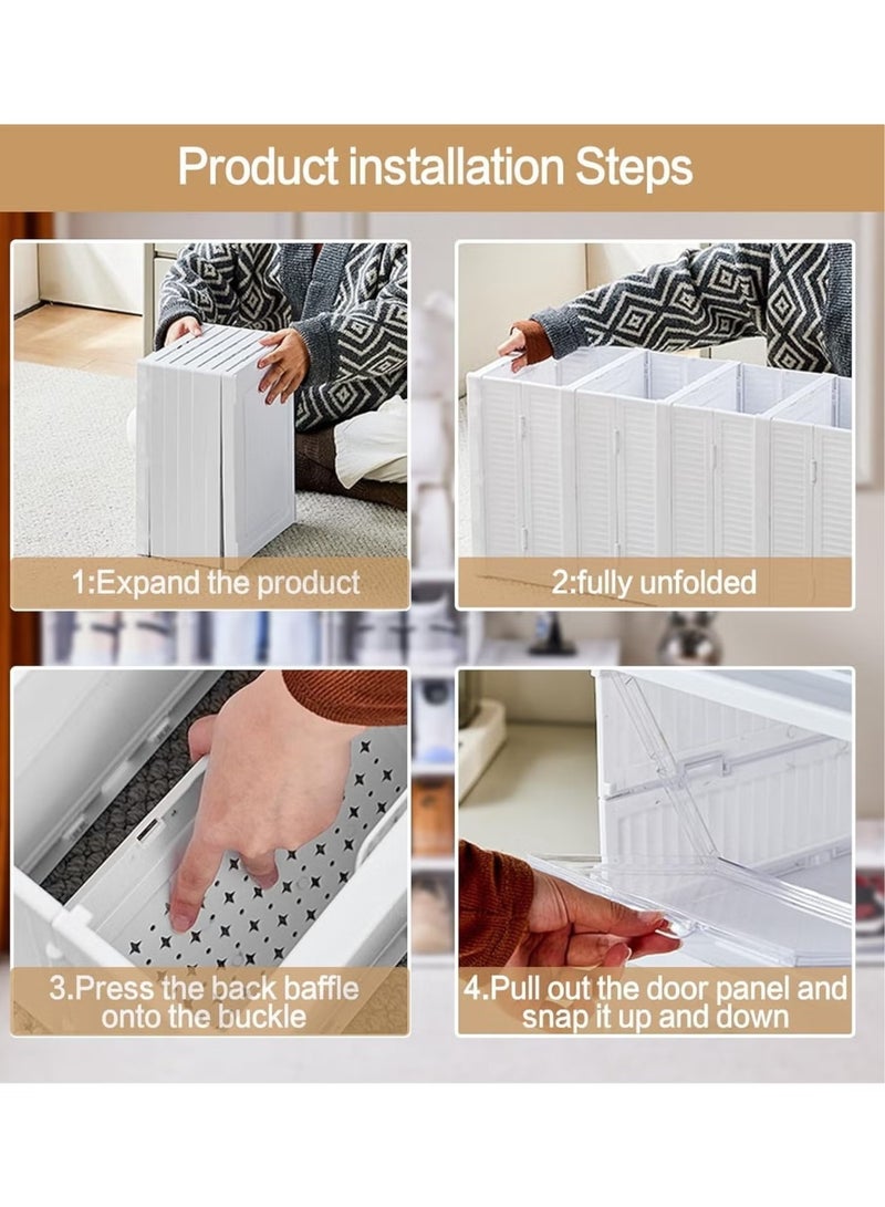 Generic 6-Layer Installation-Free Shoe Storage Box, Transparent Stackable Dustproof Foldable Shoe Organizer, Stylish Collapsible Storage Bins for Home Organization  - Image 3