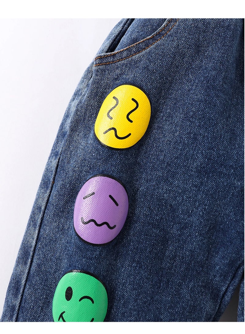 SAPS Smiley Graphic Jeans - Blue  - Image 4